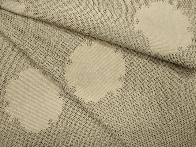 平和屋着物▽本塩沢 単衣 110亀甲 雪輪重ね 正絹 逸品 CABF3035ze