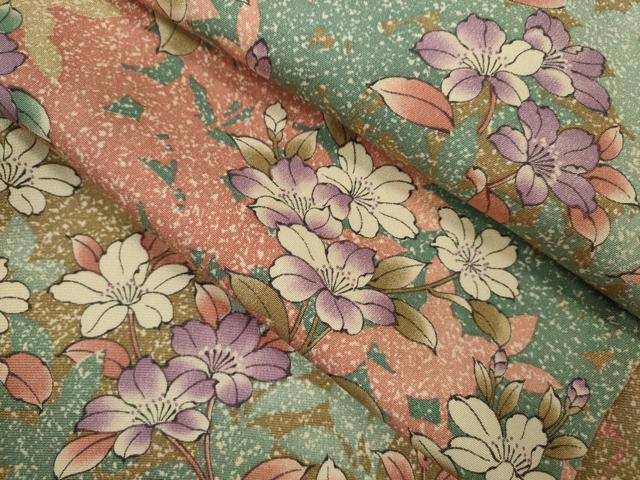 平和屋着物▽上質な小紋 単衣 枝花文 たたき染め 正絹 逸品 CABF3041ze