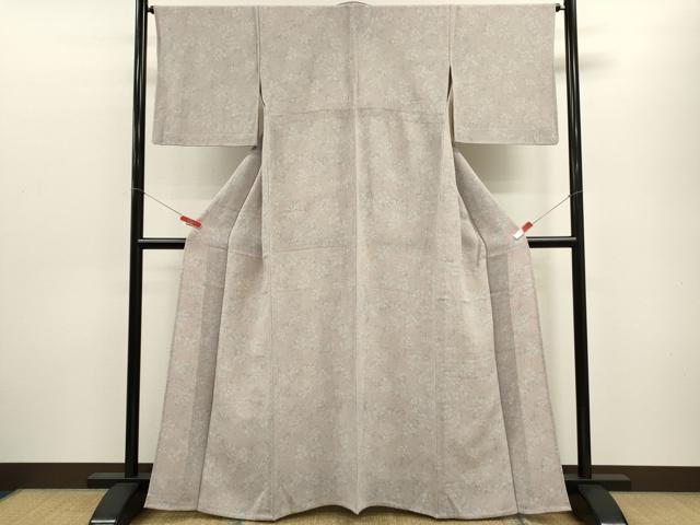 平和屋着物▽上質な小紋 単衣 樹林文 鬼しぼ縮緬 正絹 逸品 CABF3059ze