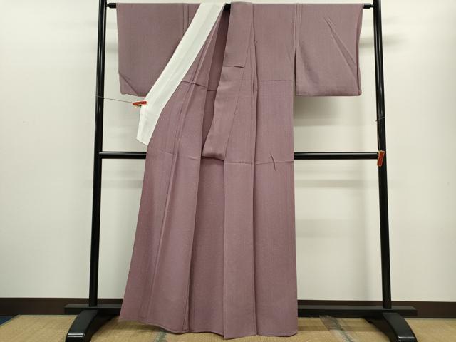 平和屋着物▽上質な小紋 単衣 縞 たたき染め 正絹 逸品 CABF3064ze