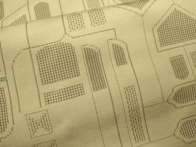 平和屋着物▽上質な紬 単衣 幾何学文 正絹 逸品 CABF3071ze