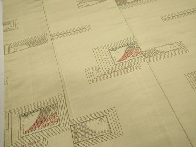 平和屋着物▽上質な紬 単衣 吉祥文 正絹 逸品 CABF3082ze