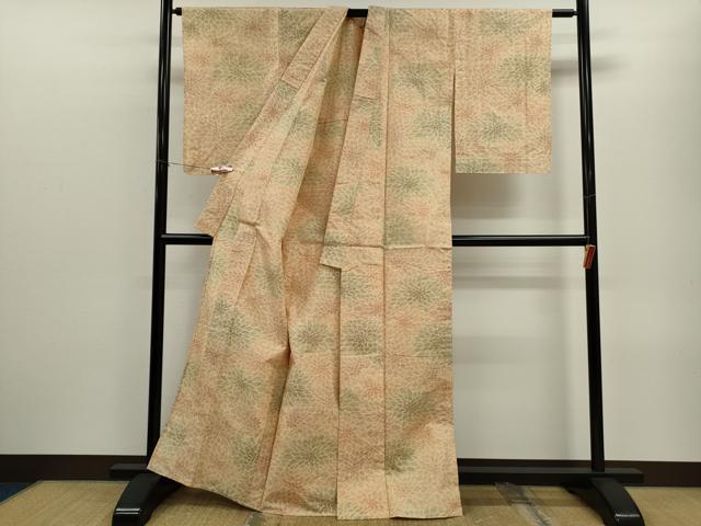平和屋着物▽上質な紬 単衣 花尽くし 正絹 逸品 CABF3083ze