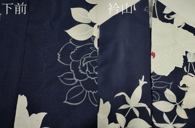 平和屋着物▽小紋 単衣 薔薇 洗える着物 CABF3084ze