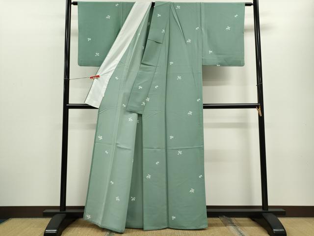 平和屋着物▽小紋 単衣 舞葉文 洗える着物 CABF3088ze