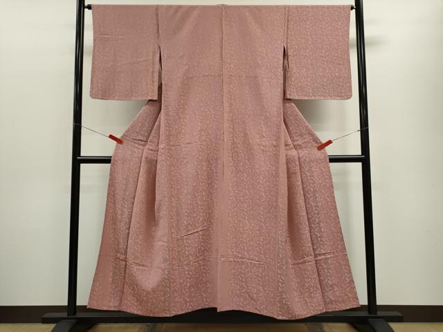 平和屋着物▽上質な小紋 単衣 唐草文 正絹 逸品 CABF3133ze