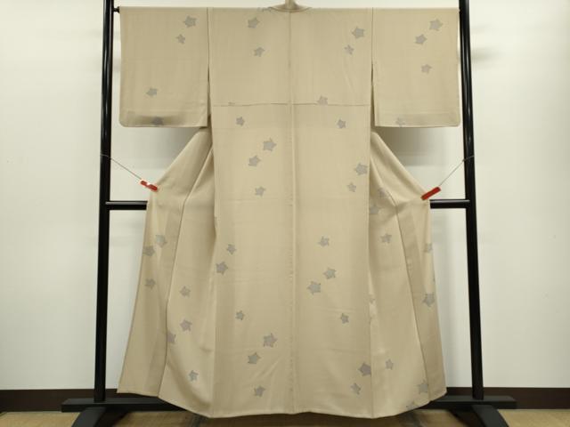 平和屋着物▽上質な小紋 単衣 松葉吉祥文 鈴乃屋扱い 正絹 逸品 CABF3135ze