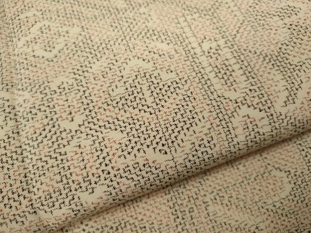 平和屋着物▽上質な紬 単衣 幾何学模様 正絹 逸品 CABF3138ze