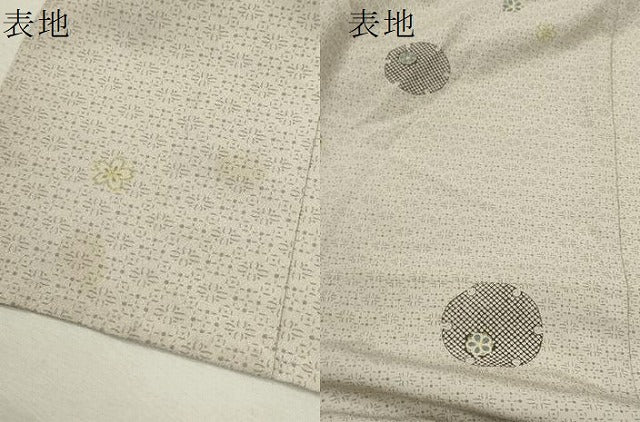 平和屋着物▽上質な小紋 単衣 雪輪舞花文 洗える着物 CABF3142ze