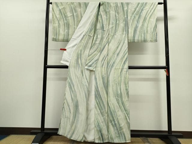 平和屋着物▽上質な小紋 単衣 吉祥地紋 暈し染め 正絹 逸品 CABF3149ze