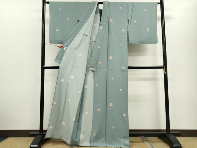 平和屋着物▽上質な小紋 単衣 雪輪吉祥文 正絹 逸品 CABF3164ze