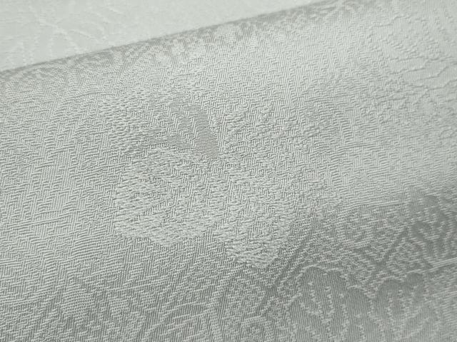 平和屋着物▽上質な色無地 単衣 桐唐草地紋 白鼠色 高島屋扱い 正絹 逸品 CABF3167ze