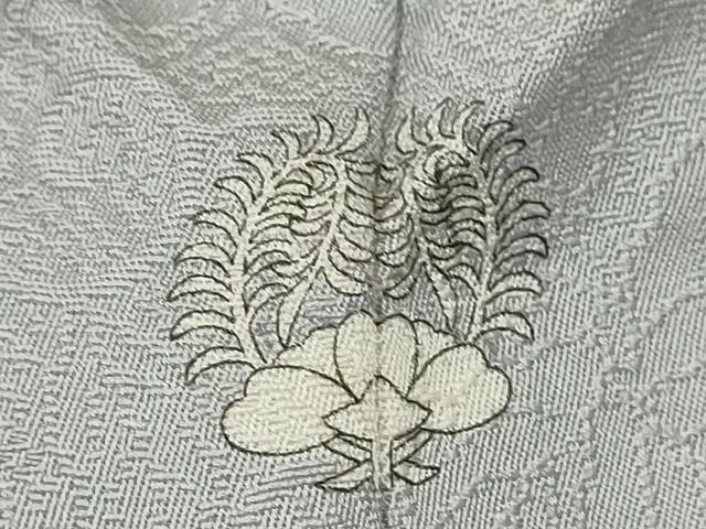 平和屋着物▽上質な色無地 単衣 桐唐草地紋 白鼠色 高島屋扱い 正絹 逸品 CABF3167ze