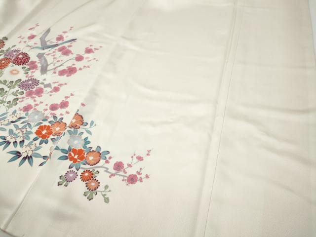 平和屋着物●訪問着 友禅 休み鳥枝葉文 正絹 逸品 CABF3215ut