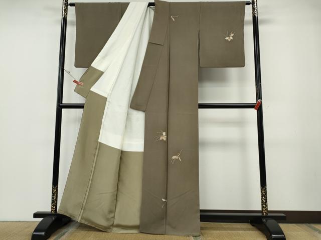 平和屋着物●染織作家 渋紙型 渋谷和子 訪問着 吉祥花文 正絹 逸品 CABF3227ut