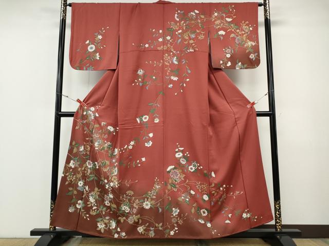 平和屋着物○訪問着 枝花文 暈し染め 金銀彩 正絹 逸品 CABF3230ut