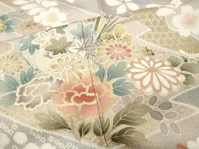 平和屋着物●訪問着 道長松皮菱花文 金彩 正絹 逸品 CABF3231ut
