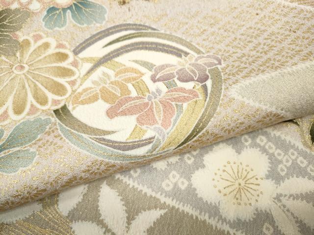 平和屋着物●訪問着 道長松皮菱花文 金彩 正絹 逸品 CABF3231ut