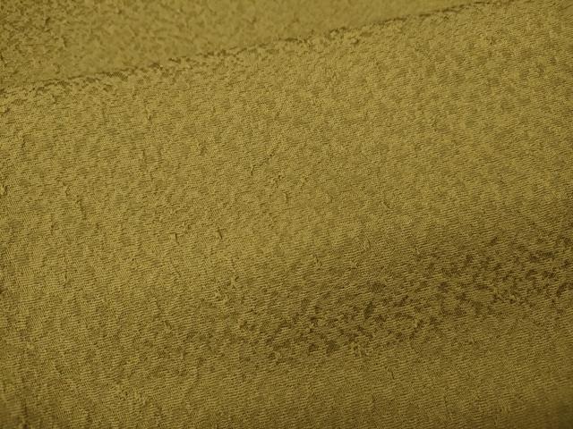 平和屋着物●上質な色無地 霞地紋 芥子色 正絹 逸品 CABF3237ut