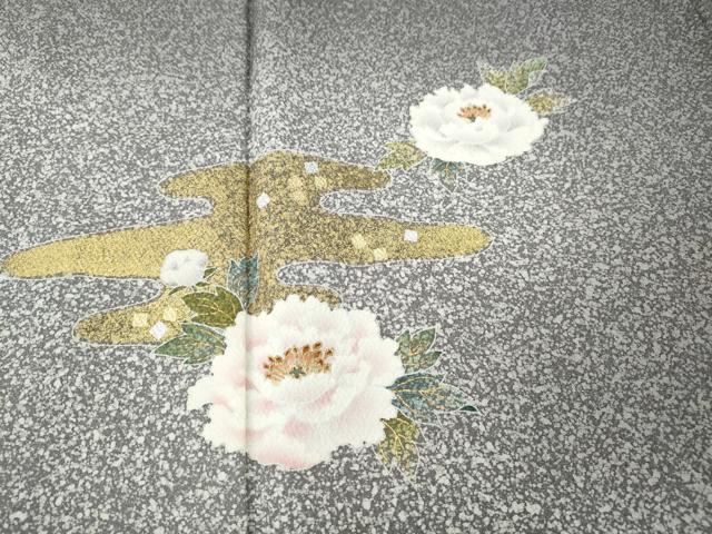 平和屋着物●京友禅の第一人者 松井青々 色留訪問着 エ霞花文 たたき染め 金銀彩 正絹 逸品 CABF3245ut