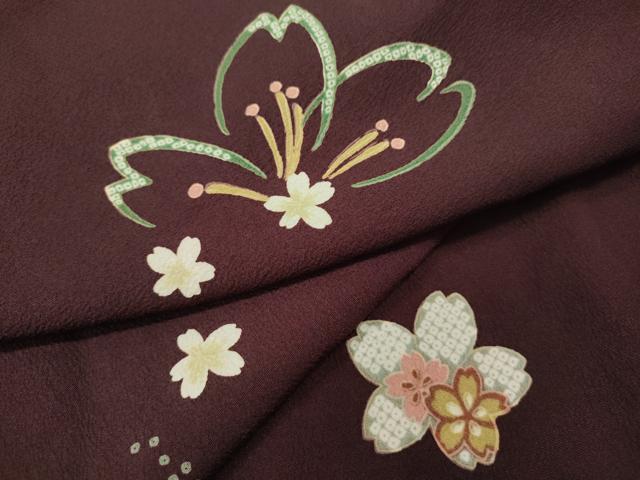 平和屋着物●小紋　舞桜文　洗える着物　CABF3252ut 平和屋着物○小紋 舞桜文 洗える着物 CABF3252ut