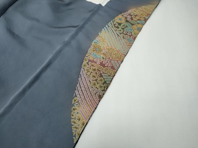 平和屋着物●訪問着 辻が花 絞り 刺繍 暈し染め 銀通し地 正絹 逸品 CABF3255ut