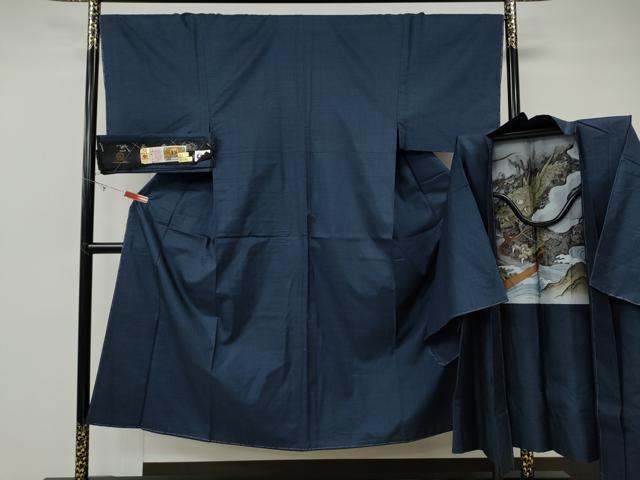 平和屋着物●男性 本場大島紬 アンサンブル 100亀甲 総詰め 有限会社前田織物謹製 証紙付き 正絹 逸品 未使用 CABF3258ut
