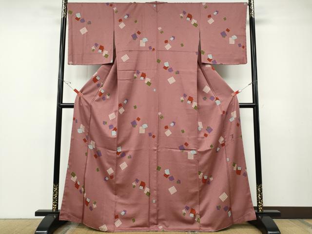 平和屋着物●染色の魔術師 染乃座・大久保玄才 そめのざ玄才 小紋 源氏香 正絹 逸品 未使用 CABF3265ut