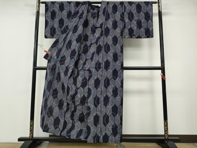 平和屋着物●久留米絣 単衣 亀甲蔦文 綿 逸品 CABF3273ut