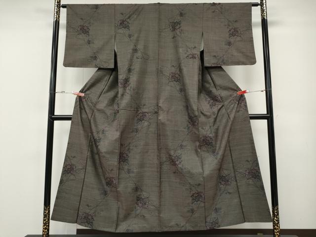 平和屋着物●本場大島紬 9マルキ 流水枝花文 正絹 逸品 CABF3274ut