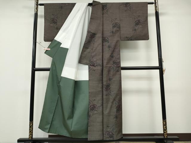 平和屋着物●本場大島紬 9マルキ 流水枝花文 正絹 逸品 CABF3274ut