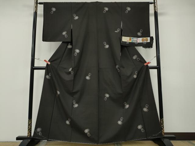 平和屋着物●本場大島紬 9マルキ 泥染め 地空き 万寿菊 盛東洋男作 証紙付き 正絹 逸品 未使用 CABF3279ut
