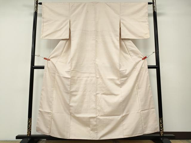 平和屋着物●結城紬 色無地 桜色 正絹 逸品 未使用 CABF3293ut