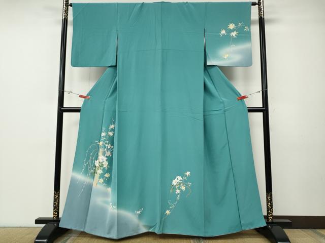 平和屋着物●訪問着 友禅 枝花文 暈し染め 正絹 逸品 CABF3295ut
