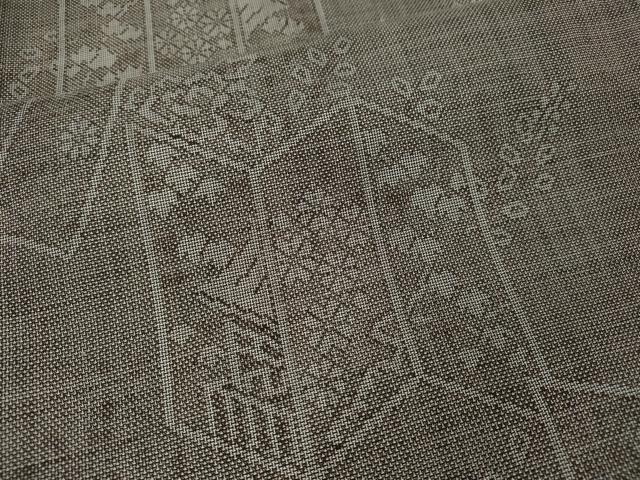 平和屋着物●本場大島紬 9マルキ 屏風風景花文 正絹 逸品 CABF3305ut