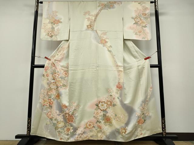 平和屋着物●訪問着 駒刺繍 熨斗花文 暈し染め 金彩 正絹 逸品 CABF3312ut