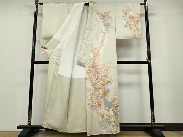 平和屋着物●訪問着 駒刺繍 熨斗花文 暈し染め 金彩 正絹 逸品 CABF3312ut