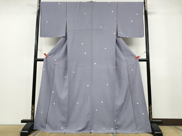 平和屋着物●上質な小紋 丸文 蛍暈し ロング丈 正絹 逸品 CABF3314ut