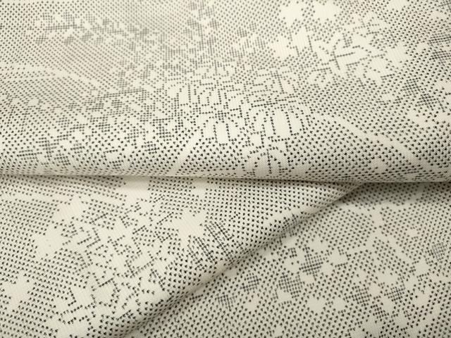 平和屋着物●本場大島紬 白大島 7マルキ 草花文 正絹 逸品 CABF3315ut