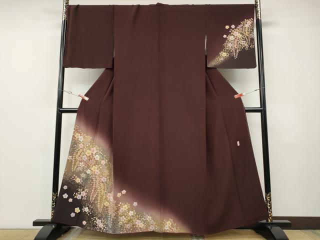 平和屋着物●越後十日町の一流染匠 桐屋・翠山工房 訪問着 絞り 舞花文 暈し染め 金彩 やまと誂製 正絹 逸品 CABF3339ut