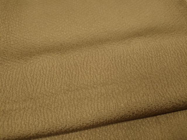 平和屋着物●上質な色無地 紗綾形地紋 芝翫茶色 正絹 逸品 CABF3343ut