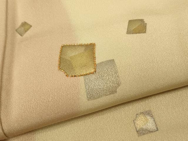 平和屋着物●訪問着 駒刺繍 破れ色紙立涌文 金銀彩 大丸扱い 正絹 逸品 未使用 CABF3356ut