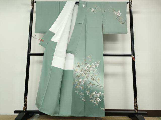 平和屋着物●訪問着 友禅 作家物 枝桜文 暈し染め 正絹 逸品 CABF3357ut