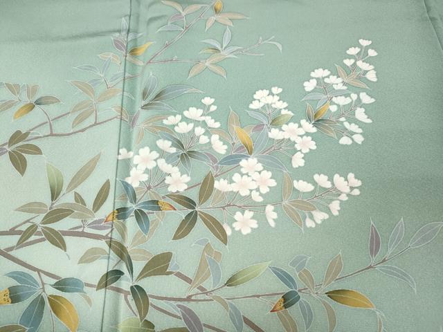 平和屋着物●訪問着 友禅 作家物 枝桜文 暈し染め 正絹 逸品 CABF3357ut