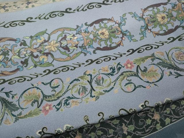 平和屋着物●訪問着 横段花唐草文 暈し染め さが美扱い 正絹 逸品 CABF3360ut