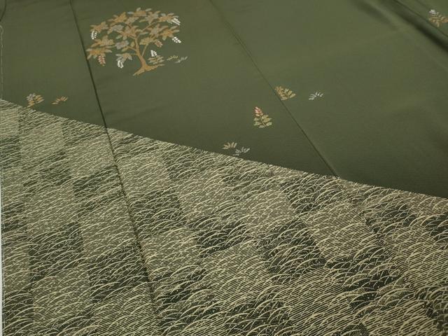平和屋着物●訪問着 竹屋町刺繍 草花文 金彩 正絹 逸品 未使用 CABF3362ut