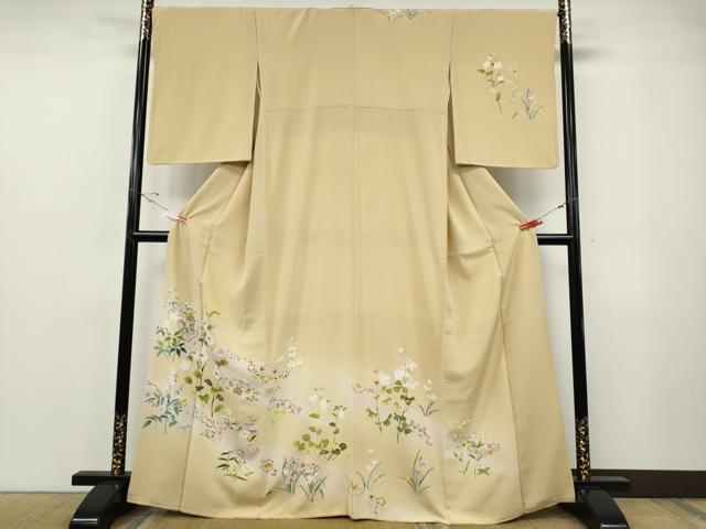 平和屋着物●訪問着 友禅 草花尽くし 暈し染め 正絹 逸品 CABF3365ut