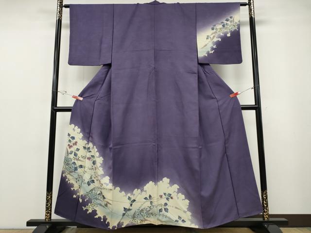 平和屋着物●訪問着 手描き 枝花文 暈し染め さが美扱い 正絹 逸品 CABF3370ut