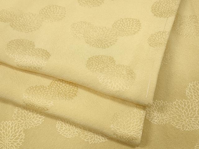 平和屋着物●上質な色無地 菊地紋 蜂蜜色 正絹 逸品 未使用 CABF3383ut