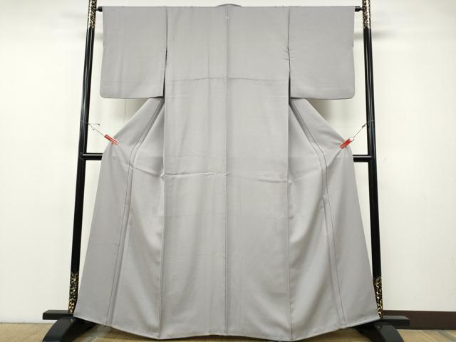 平和屋着物●上質な色無地 霞地紋 藤色 正絹 逸品 CABF3393ut